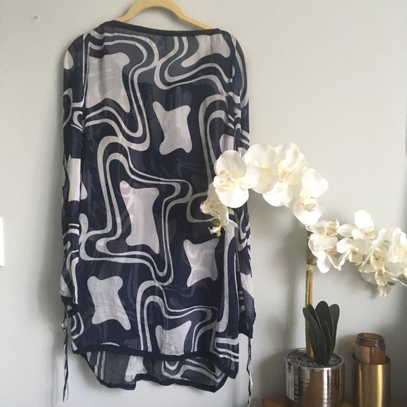 ⛱MILLY Cabana⛱ Silk Coverup Tunic - Picture 3 of 11